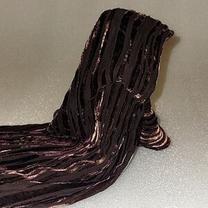 Sheer/Crushed velvet women's scarf/ Dark brown/55 inches.